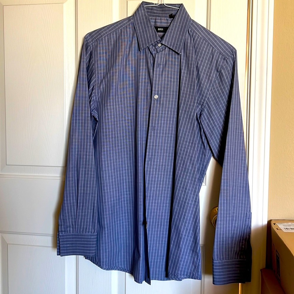 Boss blue shirt size 16
